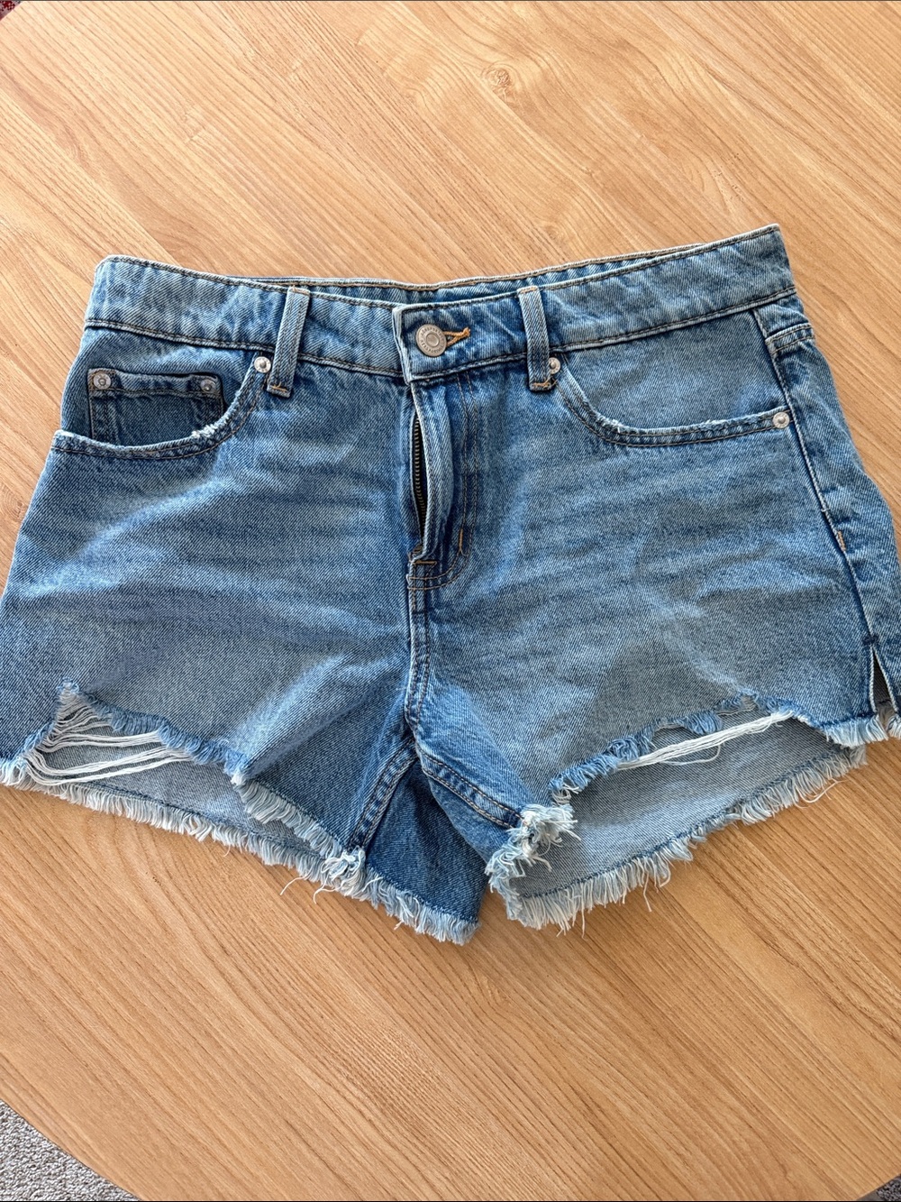 Aeropostale Blue Denim Frayed Cutoff Shorts - Women
